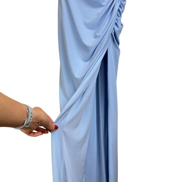 Nookie NWT Aria One Shoulder Gown Light Blue Side Slit Bodycon Party Dress - Picture 13 of 16